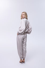 Champagne Aura Satin Jogger Trousers
